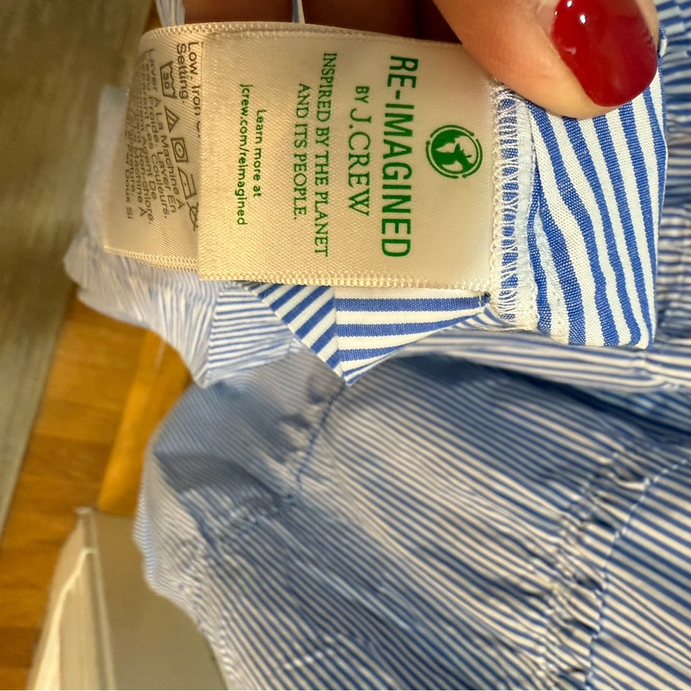 J.Crew Factory Blue Striped Sleeveless Dress - Picture 4 of 6